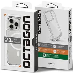 Чохол TPU Space Octagon with MagSafe для Apple iPhone 16 Pro (6.3) Clear - мініатюра 5