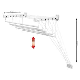 Сушарка для білизни настінно-стельова Casa Si Pick Up 160 White (CS42273X06), Білий - мініатюра 2