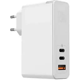 Мережевий зарядний пристрій Baseus GaN Xiaomini Quick Charger 1 USB + 2Type-C 120W CCGAN-J02 White