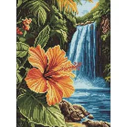 Алмазна мозаїка Тропічний водоспад AMO8227, 30х40 см