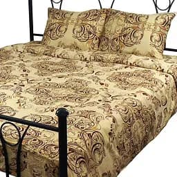 Комплект постільної білизни Руно 40-0485 Beige Brown, набивний сатин, євростандарт (845.137К_40-0485 Beige Brown)