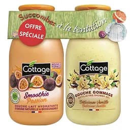 Набір Cottage Smoothie Passion&Vanilla Молочко для душу, 250 мл та гель-ексфоліант, 270 мл