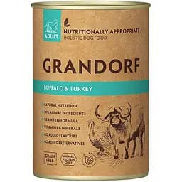 Влажный корм для взрослых собак Grandorf Buffalo & Turkey с мясом буйвола и индейкой 400 г