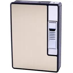 Портсигар на 10 сигарет с зажигалкой FOCUS №HL-150 Gold (10835)