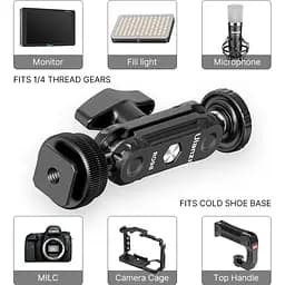 Шарнірне кріплення Ulanzi R098 Double Ball Heads with Code Shoe Mount UV-2954 R098 Black - мініатюра 4