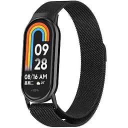 Ремінець DK для Xiaomi Mi Band 8 Metal Milanese Loop Magnetic (015814) (black) - мініатюра 2