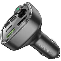 АЗП FM модулятор Borofone BC48 Broad 18W+QC3.0 (2USB-A/1C) Black - мініатюра 3