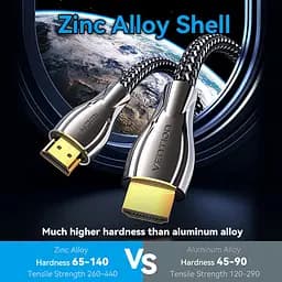Кабель HDMI M - M, 8.0 м, V2.0, 4K 60Гц, обплетення, Zinc Alloy Type чорний Vention - мініатюра 5