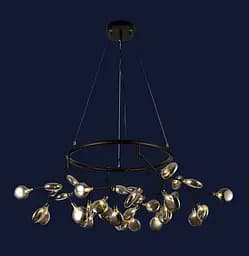 Люстра стельова LED Levistella 918LP263-36 BK+BK, 36W, чорний метал, сучасний стиль - мініатюра 2