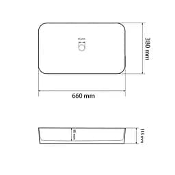 Умивальник VBI Vestone 65 white накладний VBI-017002, Білий - мініатюра 4