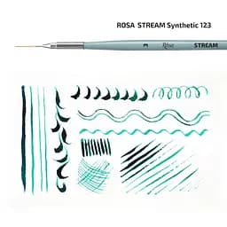 Пензель синтетика кругла лайнер STREAM 123/7 №1 коротка ручка Rosa - мініатюра 3