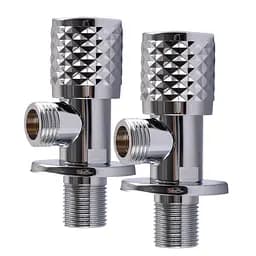 Набір кранів кутових Q Professional Exlusive кераміка 1/2″X1/2″ 9999 Chrome(1уп.) - мініатюра 3
