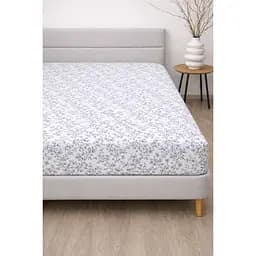 Простыня на резинке Ecotton фланель White/Black 90х200 см (25574)