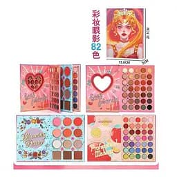 Косметика, 70 кольорів тіней, рум’яна, хайлайтери, 3 сторінки