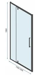 Душова кабіна Rea Rapid Swing 100x120 black REA-K6423 + REA-K6413, Чорний матовий, Універсальна, прозрачний, Чорний матовий - мініатюра 6