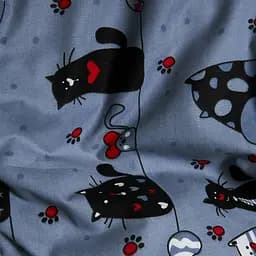 Комплект постільної білизни Moon&Star Бязь Gold Люкс Feline Fun Полуторний Євро 160х220 наволочки 2х40х60 - мініатюра 8
