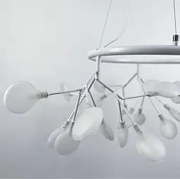 Подвесная люстра-кольцо на 36 ламп во флористических мотивах Line.F Цвет плафона Графитовый