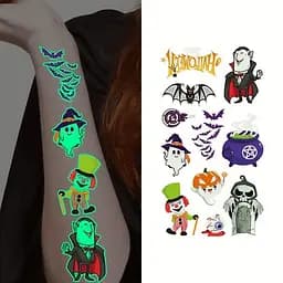 Набір дитячих тимчасових тату Halloween glow kids-tatto-halloween-glow-set-1 - мініатюра 3