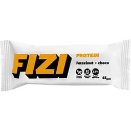 Батончик протеїновий Fizi Protein Hazelnut + choco у шоколадній глазурі 45 г