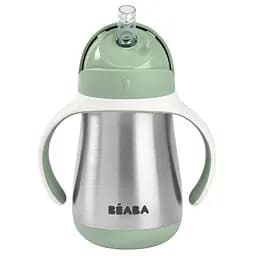 Металлический поильник Beaba с трубочкой, 250 мл, зеленый (913535)