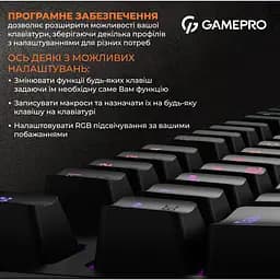 Клавіатура GamePro Red з Hot-Swap RGB Black дротова механічна (MK180B) - мініатюра 12