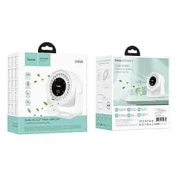 Настільний вентилятор Hoco HX66 desktop circulating fan 3000 mAh White - мініатюра 2