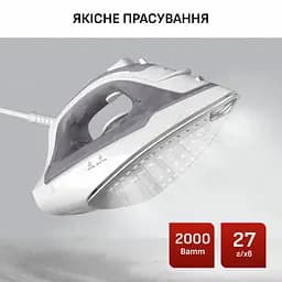 Праска Tefal Virtuo 30, 2000Вт, 240мл, паровий удар -120гр, постійна пара - 27гр, керамічна підошва teh0016264 - мініатюра 4