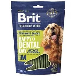 Лакомства для собак средних пород Brit Premium Dental Snacks M с коллагеном и спирулиной 180 г