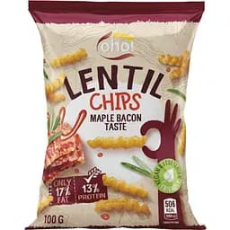 Чипси з сочевиці Оho зі смаком бекону 100 г