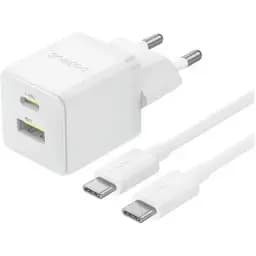 Швидке зарядне з кабелем Baseus Palm Fast Charger C+U 30 W + Cable Type-C to Type-C P1011160A213-01 Біле