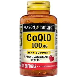 Натуральна добавка Mason Natural Co Q10, 100 mg 30 капсул