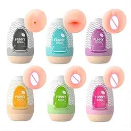 Комплект силиконовых мастурбаторов для мужчин Funny Egg 6 шт Бежевый