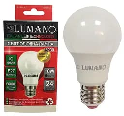 Лампа LED A60-10W-E27-6000K 900Lm LUMANO 