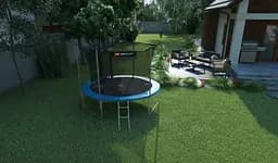 Батут Hop-Sport 10ft (305см) синій з внутрішньою сіткою - мініатюра 13