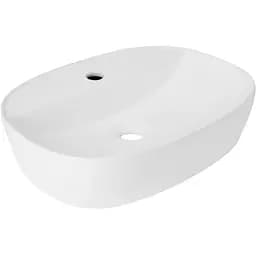 Раковина накладная Qtap Scorpio 500x380x120 мм, White, овальная, без донного клапана QT14116533W