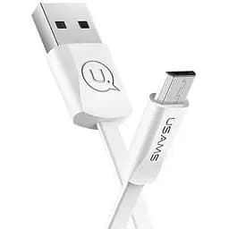 Кабель Usams SJ201 U2 Micro Flat Data Cable 1.2 м Білий