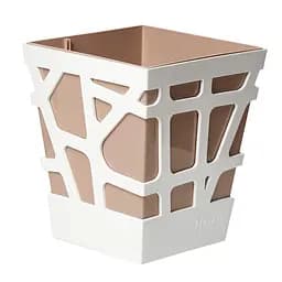 Вазон Idel Quadro, 17 см, коричневий з білим (740026)