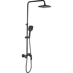 Душова система універсальна Qtap Gemini на три споживача (з виливом) QTGEM111BLM45686 Black matt, Чорний матовий