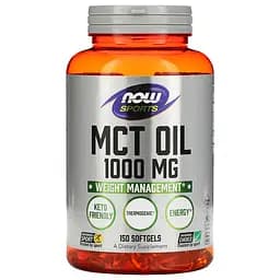 Передтренувальний комплекс NOW Sports MCT Oil 1000 mg, 150 капсул