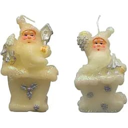 Декоративна новорічна свічка Devilon Дід Мороз 6.5x4x10 см 1 шт. біла в асортименті  (442966-2)