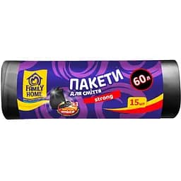 Пакеты для мусора Family Home Big & Strong 60 л 15 шт.