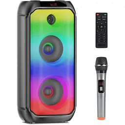 Динаміки TAMPROAD Bluetooth, 80 Вт бездротові портативні динаміки TWS для вечірок із сабвуфером, глибокі баси, світлодіодні