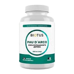 По д'арко кора муравьиного дерева Pau D'Arco Biotus 500 мг 100 капсул