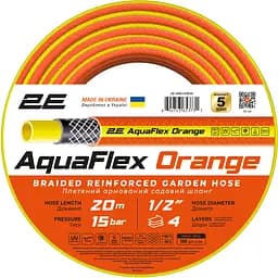 Шланг садовый AquaFlex Orange 1/2" 20м 4 слоя 20бар -10…+60°C 2E sad0001788