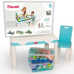 Набор Doloni Играем и учимся стол стул конструктор 486 деталей Фламинго 04660/7