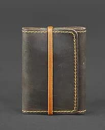 Кожаный кард-кейс 1.1 темно-коричневый с оранжевым.