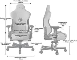 Крісло для геймерів Anda Seat T-Pro 2 Size XL Black (AD12XLLA-01-B-F) - мініатюра 3