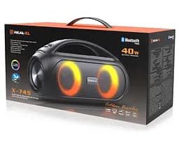 Портативная колонка бумбокс REAL-EL RX745 Boombox 40W Bluetooth TWS, RGB, Black - мініатюра 12