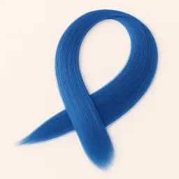 Пасмо прямих термостійких волосків на шпильці 60 см Блакитний