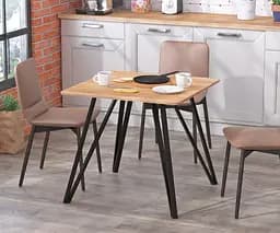 Обідній стіл Ліма 80-80 Закруглені кути Loft Design (Дуб Крафт золотий)